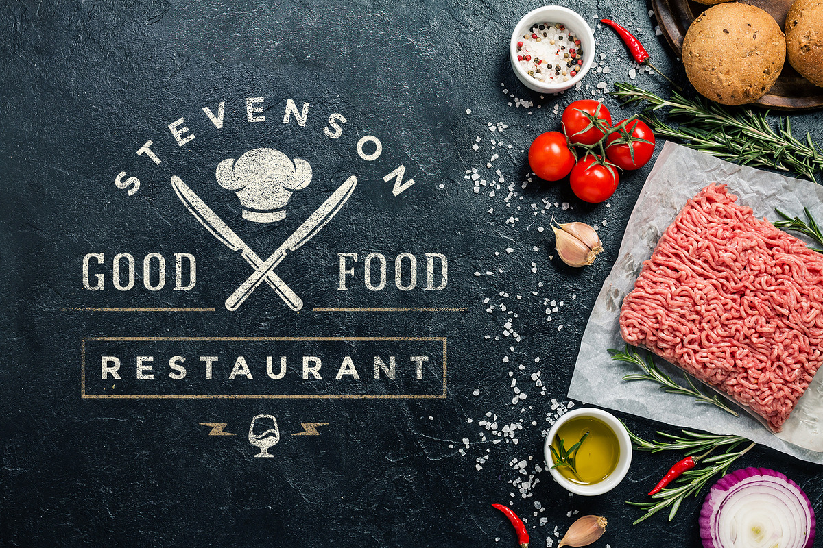 36 Restaurant Logos and Badges, a Branding & Logo Template by Vasya Kobelev (Photo 7 of 12)
