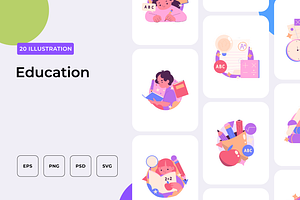 Education Illustration, an Outline Icon by Wencory