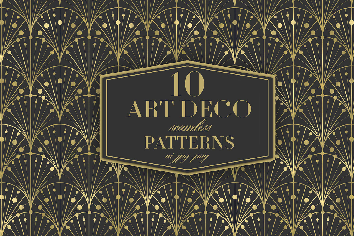 Art Deco Seamless Patterns, a Pattern Graphic by cafelab_store (Photo 1 of 7)