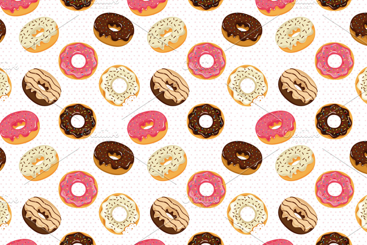 Cute donuts with colorful glazing, a Background Graphic by martynmarin (Photo 2 of 11)
