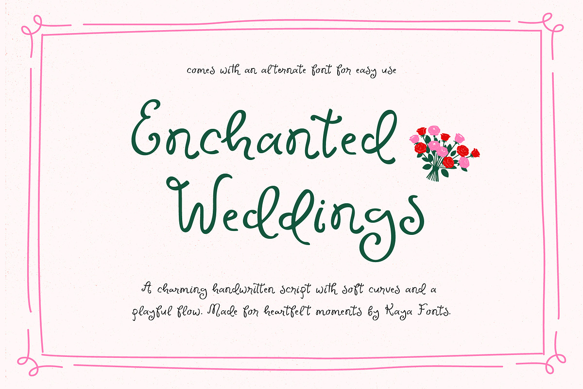 Enchanted Weddings Playful Script, a Handwritten Font by Kaya Fonts (Photo 1 of 33)