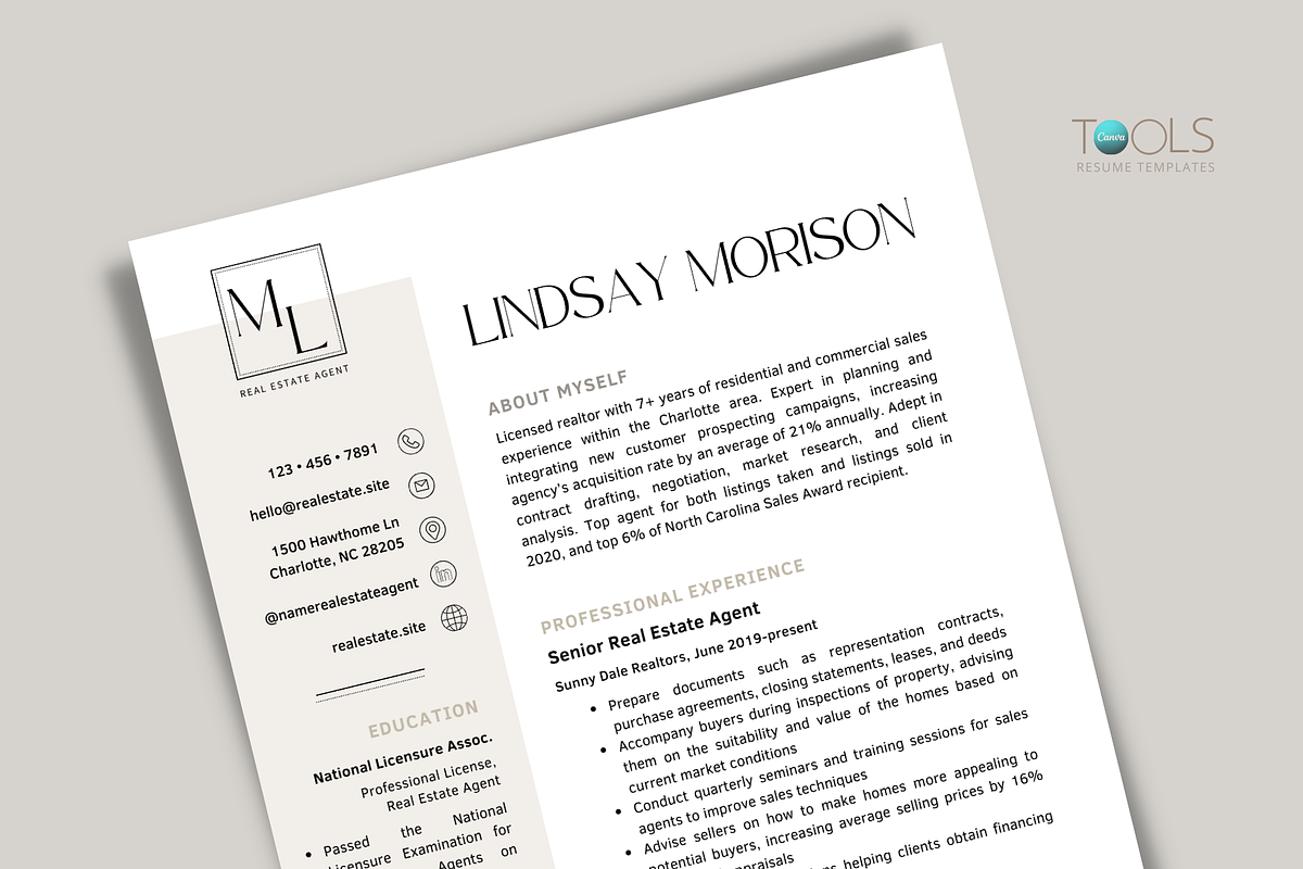 Real Estate Resume Template, a Resume Template by MediaKitTemplates (Photo 7 of 9)