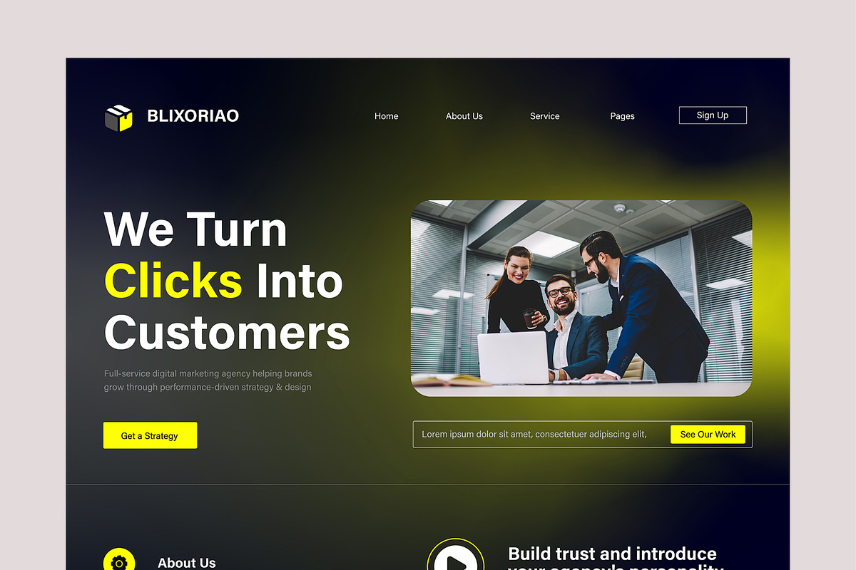 Marketing Agency Landing Page Design, a Landing Page Template by MightyDesign (Photo 2 of 9)