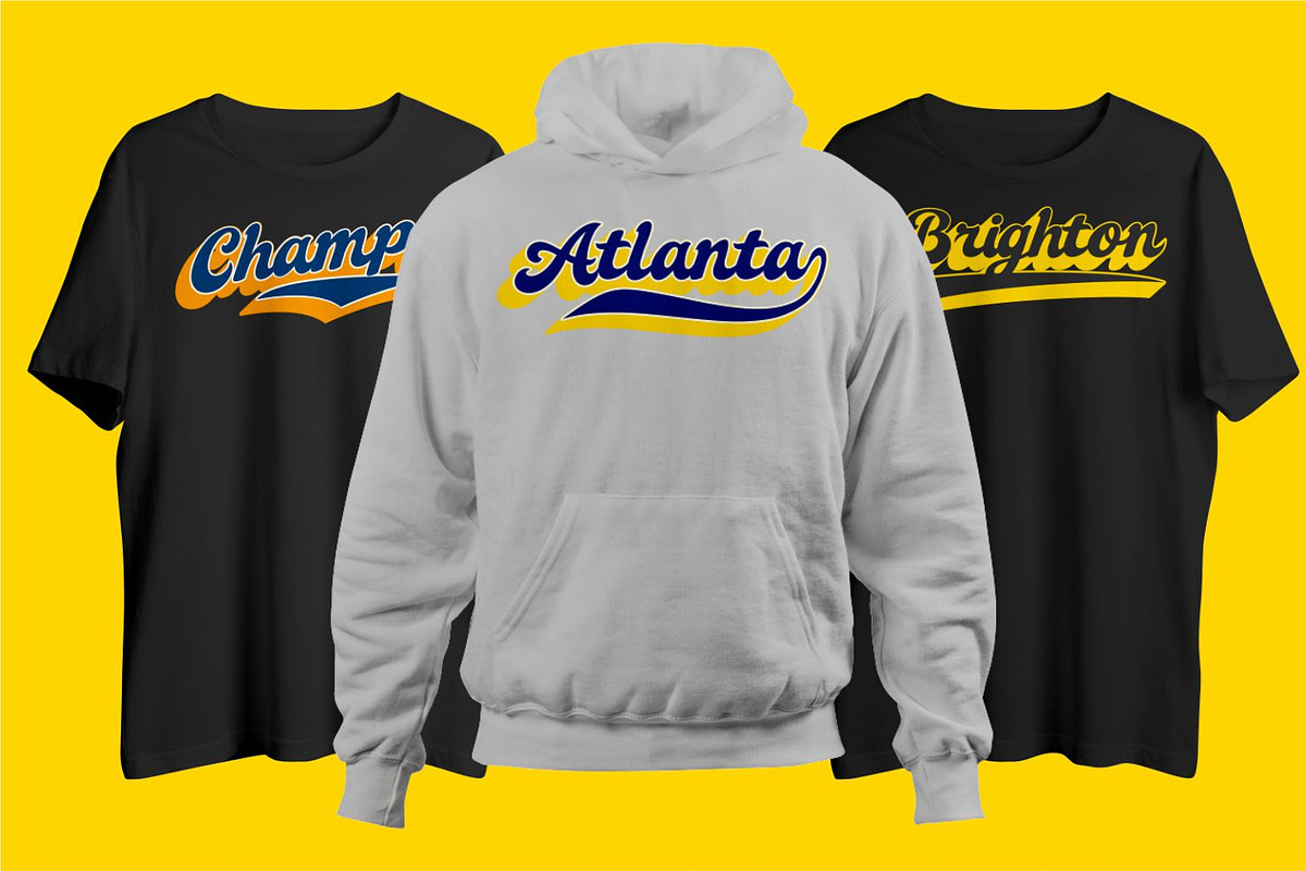 Atlanta - Bold Vintage Sports Font, a Script Font by WhymoreArt (Photo 7 of 16)