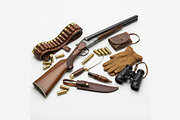 Classic Hunting Gear Flat Lay, an Object Illustration by StockVerse Creative (Thumbnail 1 of 3)