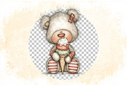 Watercolor Summer Teddy Bear Clipart, an Illustration by SVGArt (Thumbnail 3 of 9)