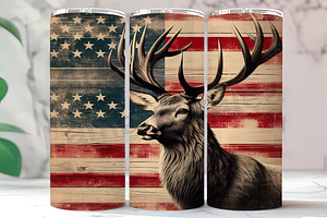 Rustic Patriotic Deer Tumbler, an Arts & Entertainment Photo by LamanAzalea