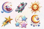 Celestial Christmas Clipart, an Illustration by Dream Creation (Thumbnail 4 of 7)