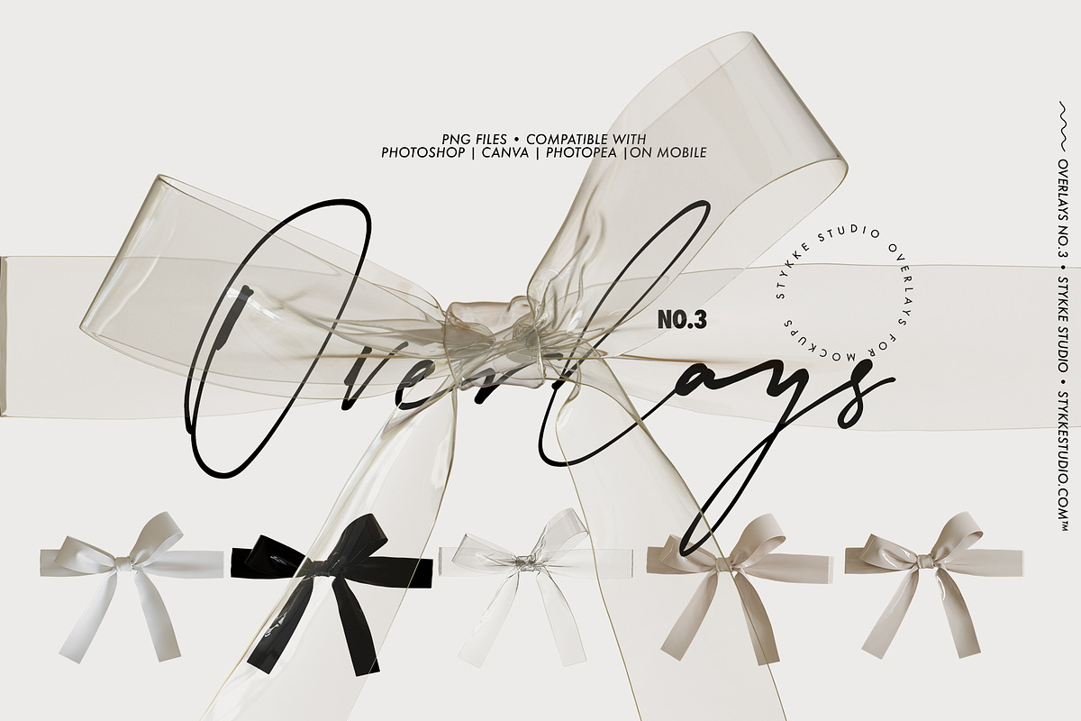BOW & RIBBON overlay clipart mockups, an Object Graphic by Stykke Studio (Photo 9 of 10)