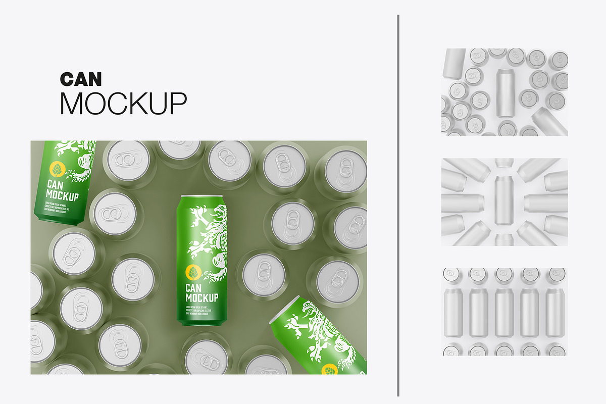 Set Metallic Cans Mockup, a Product Mockup by OneVectorStock (Photo 1 of 10)