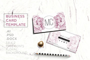 Floral business card template, a Business Card Template by Chic templates (Thumbnail 1 of 3)