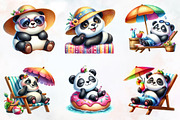 Funny Sunbathing Panda Clipart, an Illustration by RobertsArt (Thumbnail 3 of 7)