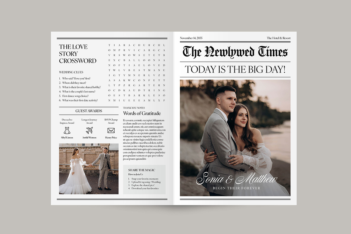 Wedding Day Newspaper Program, a Brochure Template by BrandPacks (Photo 2 of 5)