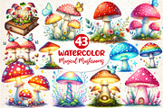 Magical Mushrooms Clipart, an Illustration by Dream Creation (Thumbnail 1 of 5)