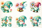Watercolor Cute Gnomes with Daisy, an Illustration by DreamCafeArt (Thumbnail 3 of 5)