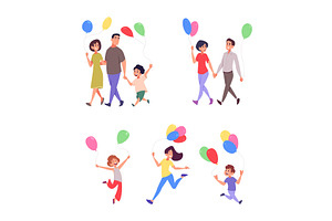 People with balloons. Male and, a Person Illustration by Onyx