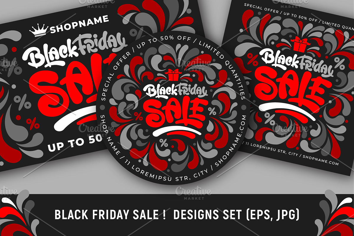 Black Friday Sale Lettering Set, a Seasonal Illustration by Vector beauty (Photo 1 of 5)