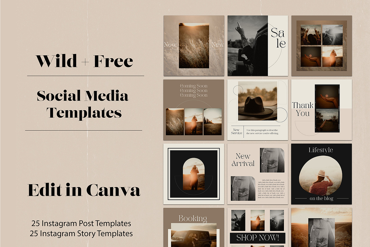 Canva Instagram Templates, a Social Media Template by Wild Wander Collective (Photo 2 of 8)