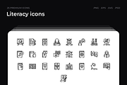 Literacy icons, an Outline Icon by Wencory (Thumbnail 1 of 2)
