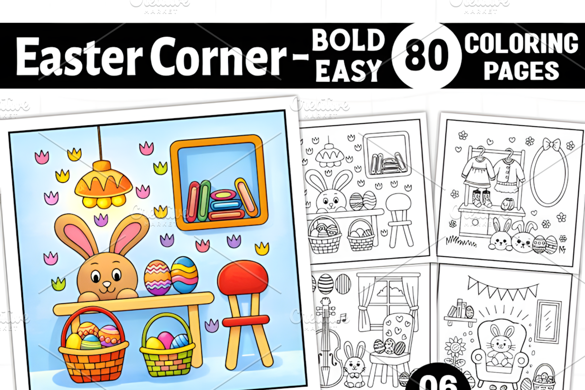 Bold Easy Easter Corner, a Seasonal Illustration by Ink Gallery (Photo 1 of 9)