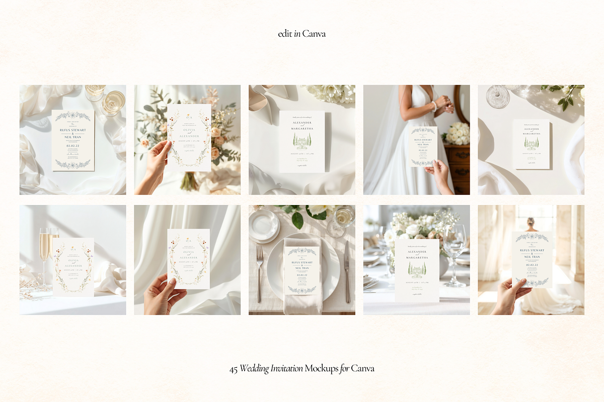 Wedding Invitation Canva Mockups, an Advertising Mockup by Matisse Studio (Photo 6 of 9)