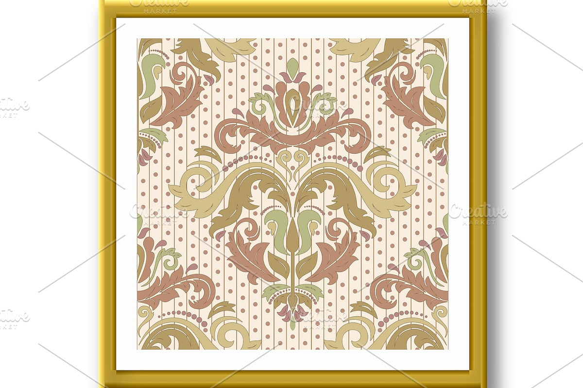 Damask Seamless Vector Pattern, a Decorative Illustration by FineArtStudio (Photo 3 of 3)