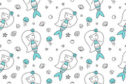 Mermaids, pattern and card, a Pattern Graphic by redcollegiya design (Thumbnail 2 of 3)
