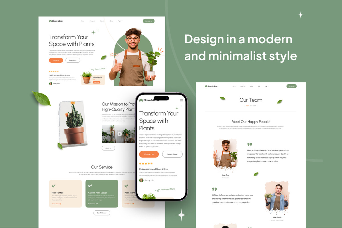 Plant Shop and Service Web Tempates, a Bootstrap Template by CreativeUI (Photo 2 of 8)