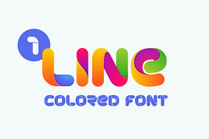 One Line Bold Colored font, a Symbol Font by kaer_shop