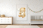 dreamy set of baby bears nursery, a Decorative Illustration by Pink Studio Art (Thumbnail 8 of 9)