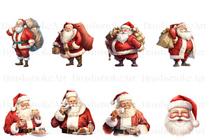 Watercolor Santa Clipart, Santa PNG