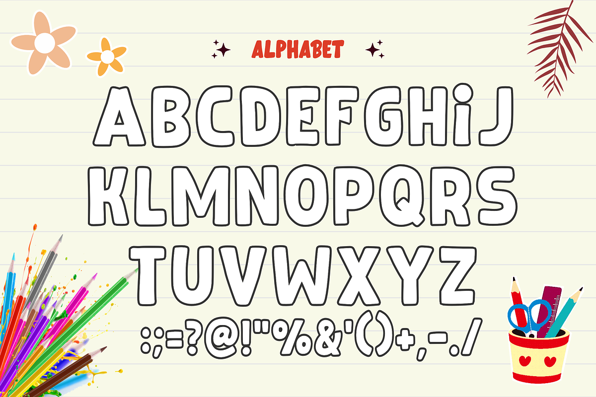 Retro School - Playful Display Font, a Sans Serif Font by KiddoGlyphs Studio (Photo 4 of 5)
