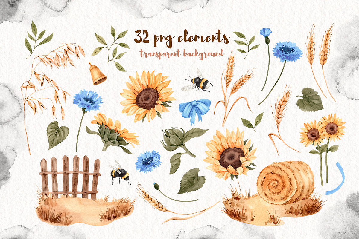 Watercolor Farm Little Animals set, an Animal Illustration by Alamella (Photo 4 of 9)