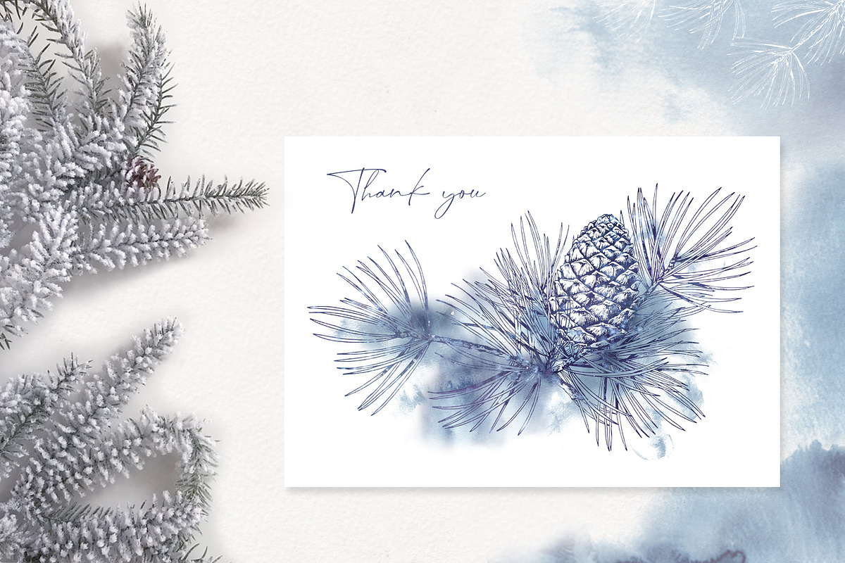 Snowy Forest Trees & Branches, an Object Graphic by Jeanna Draw (Photo 11 of 11)