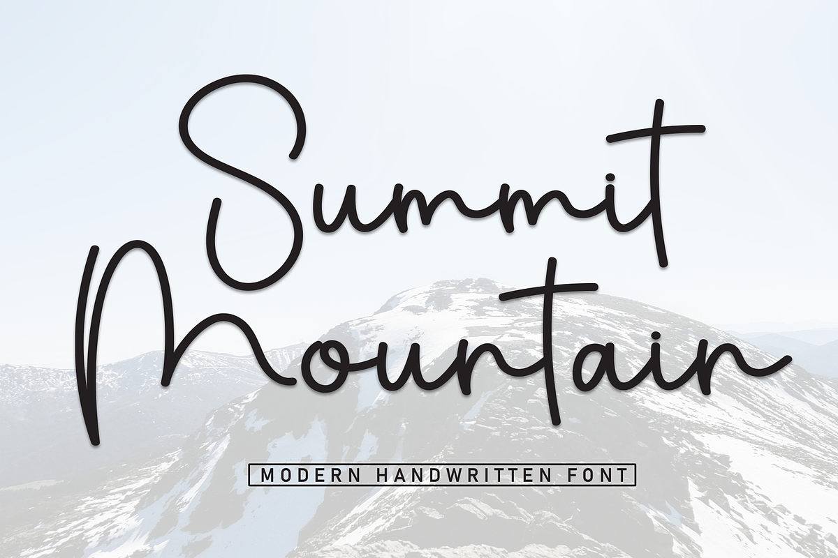 Summit Mountain | Script Font, a Handwritten Font by Scratchones (Photo 1 of 8)