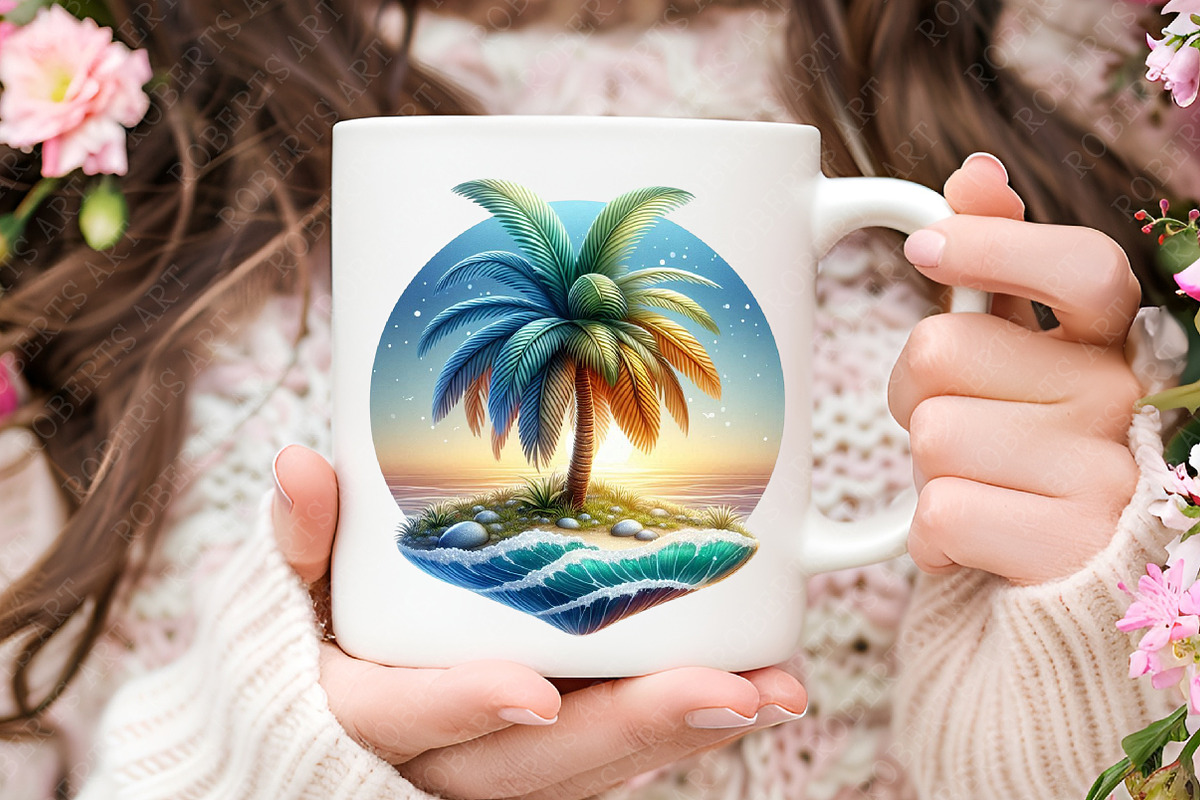 Palm Tree Serenity Clipart, an Illustration by RobertsArt (Photo 4 of 7)