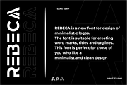 REBECA Logo Font | Logo & Branding, a Sans Serif Font by Vroz Studio (Thumbnail 7 of 8)
