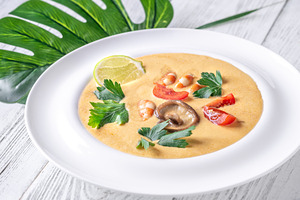 Creamy Tom Yum Soup with Shrimp, a Food & Drink Photo by Alexander Prokopenko