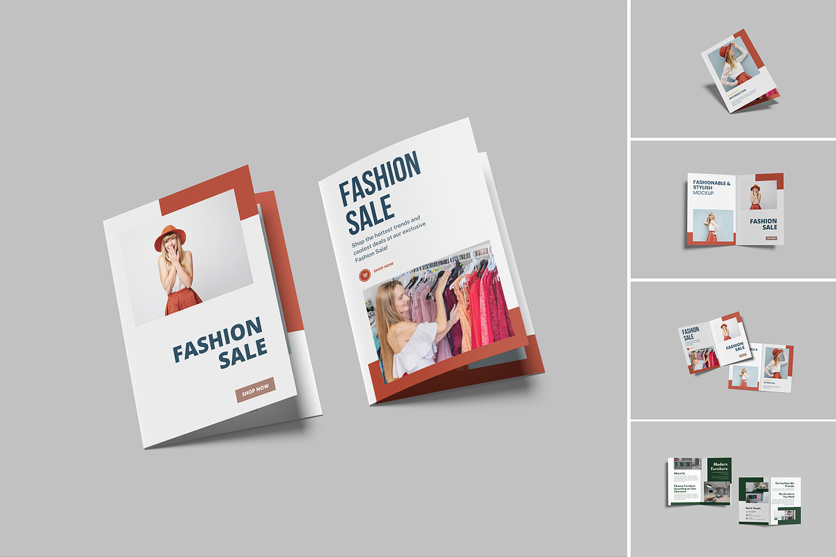 A4 Bifold Brochure Mockup, a Brochure Template by lamorastudio (Photo 1 of 11)