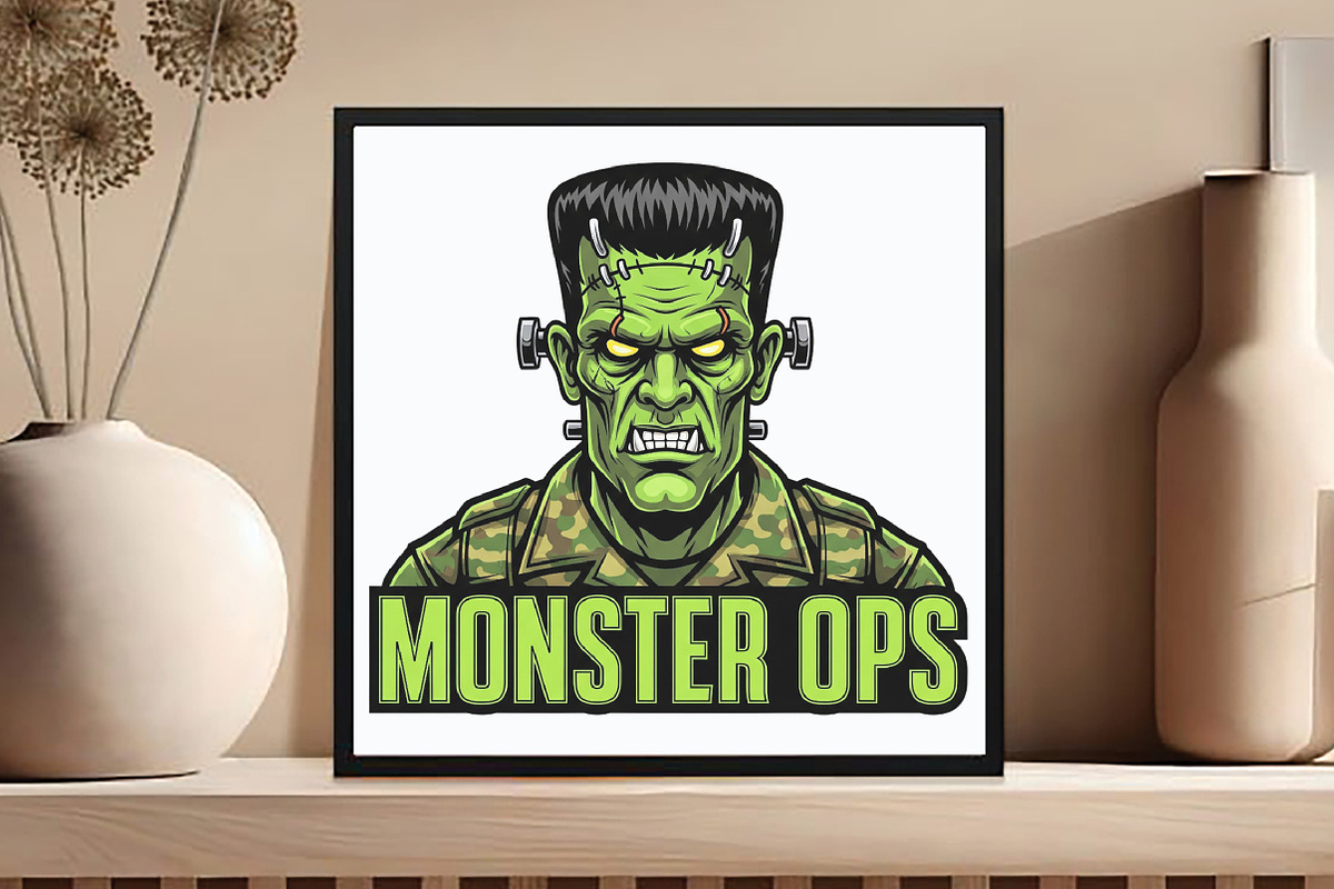 Camo Monster Halloween Sublimation, an Illustration by DreamCafeArt (Photo 2 of 6)