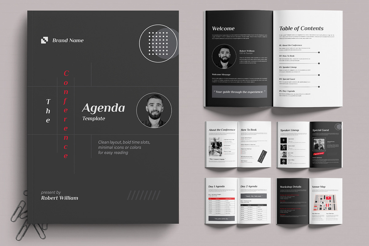Conference Agenda Schedule Guide, a Brochure Template by MightyDesign (Photo 1 of 6)