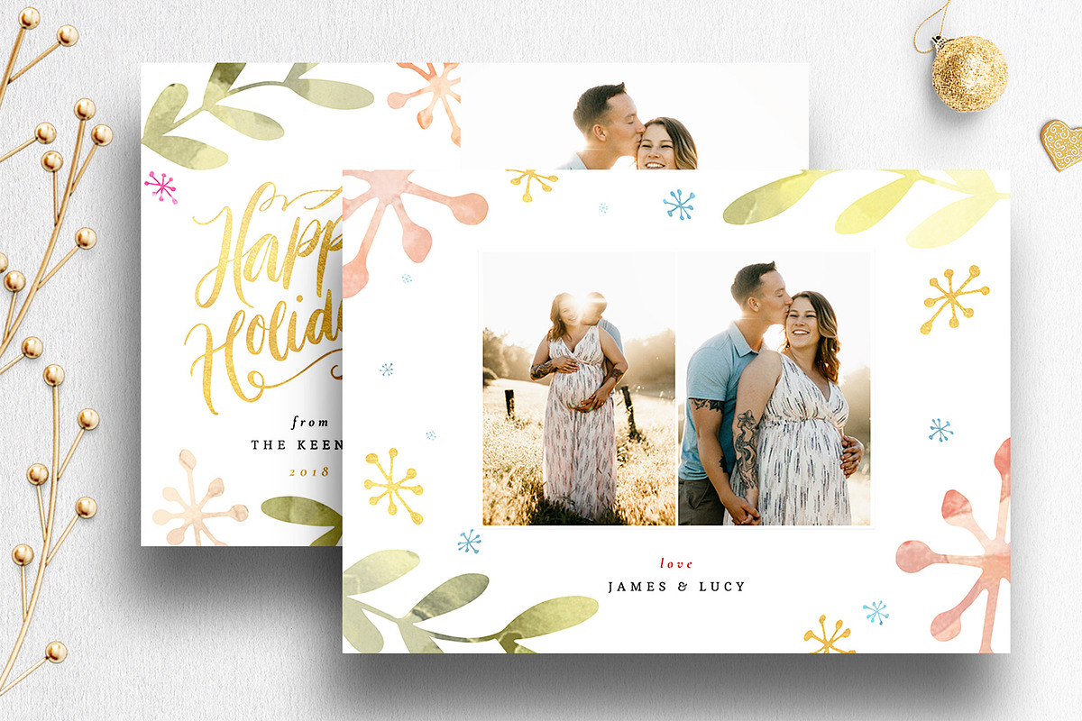 Christmas Card Photoshop Template 09, a Card Template by Nifty Template Studio (Photo 4 of 11)