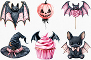 Watercolor Black Pink Halloween, an Illustration by Canvas Craft (Thumbnail 3 of 7)