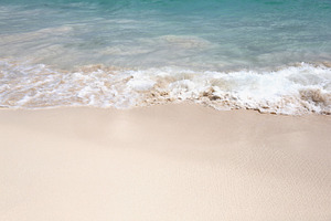 Caribbean beach with a white sand