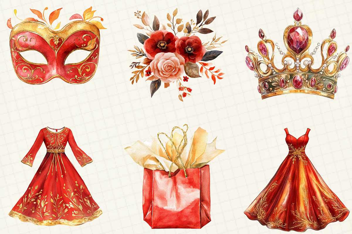Red Mother's Day Sublimation Clipart, an Illustration by OK Design (Photo 5 of 5)