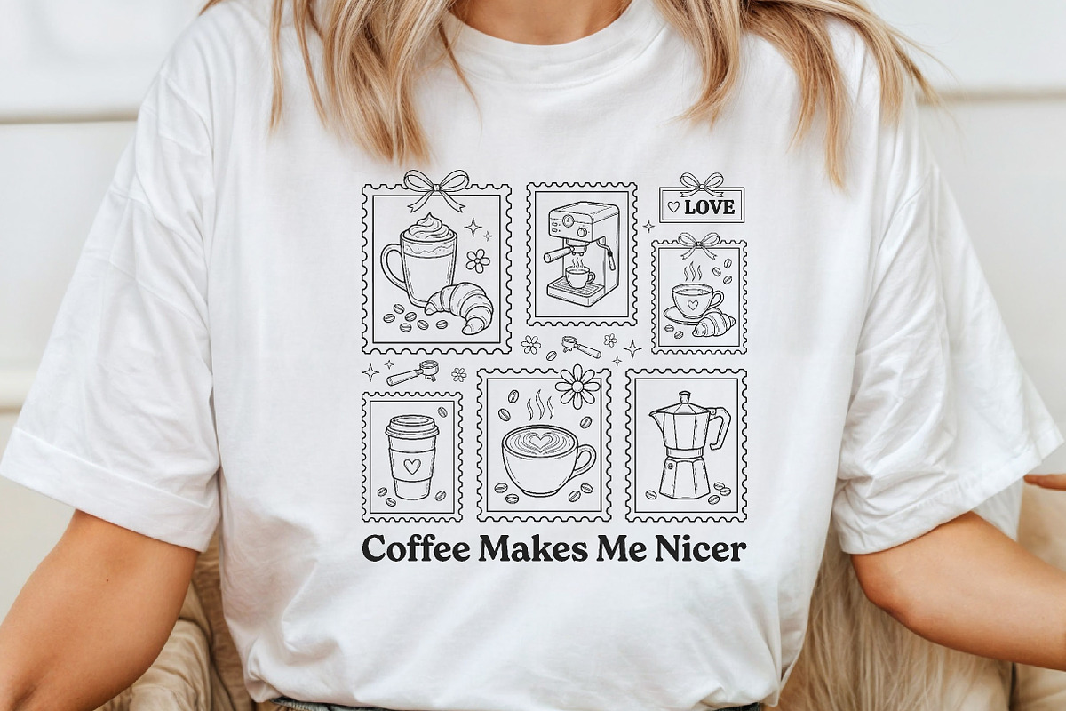 Retro Coffee Club Sublimation, a Seasonal Illustration by Rose Art (Photo 3 of 3)
