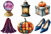 Watercolor Velvet Halloween Clipart, an Illustration by Craft Nest (Thumbnail 2 of 6)
