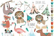 Huge Tribal Animal Clipart Bundle, an Animal Illustration by Kenna Sato Designs (Thumbnail 4 of 4)