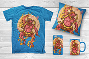Japanese Red Oni Tattoo, a Decorative Illustration by TSV Art Collective (Thumbnail 2 of 3)
