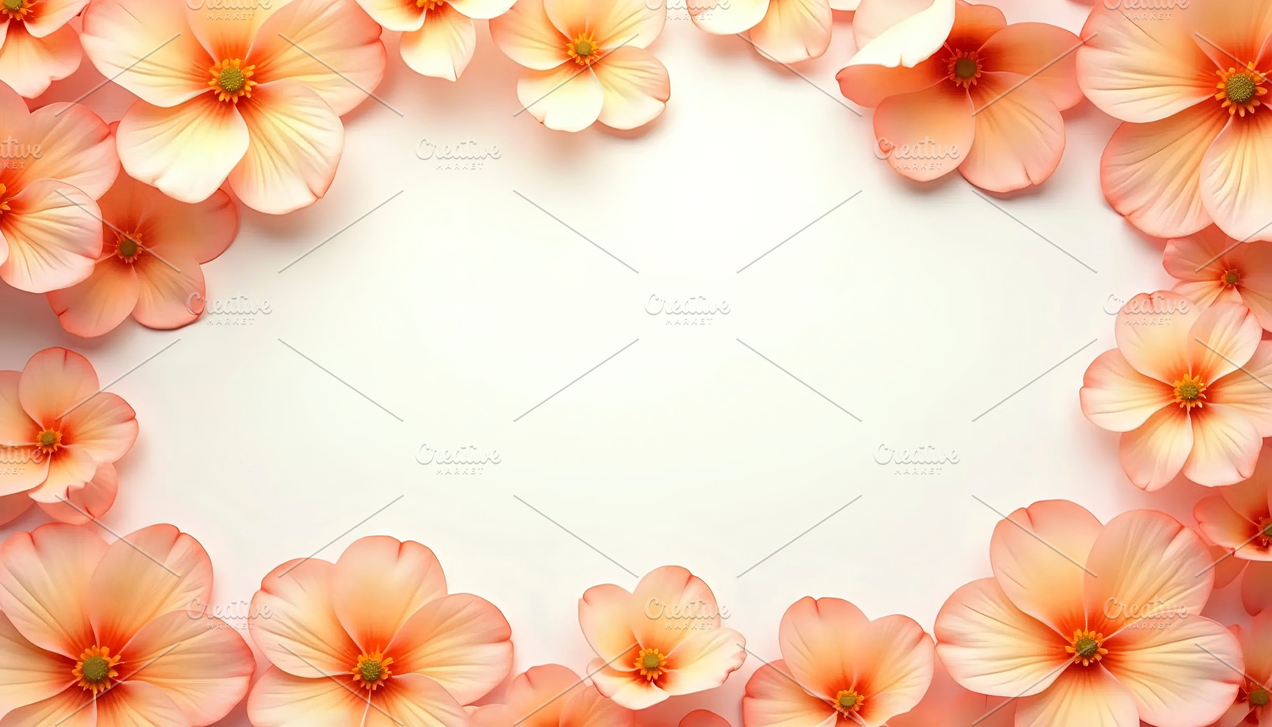 Peach Blossom Background With Empty, a Photo by LOGOCREATIVE